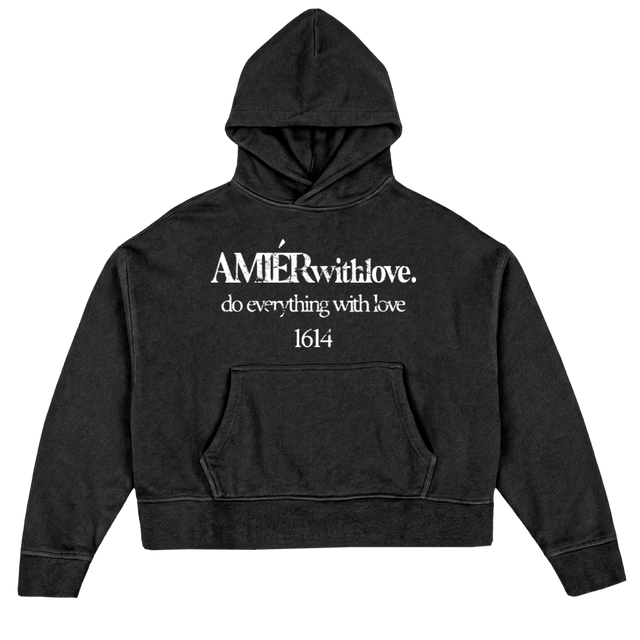 ONESIXONEFOUR Vintage Black Oversized Boxy Hoodie.