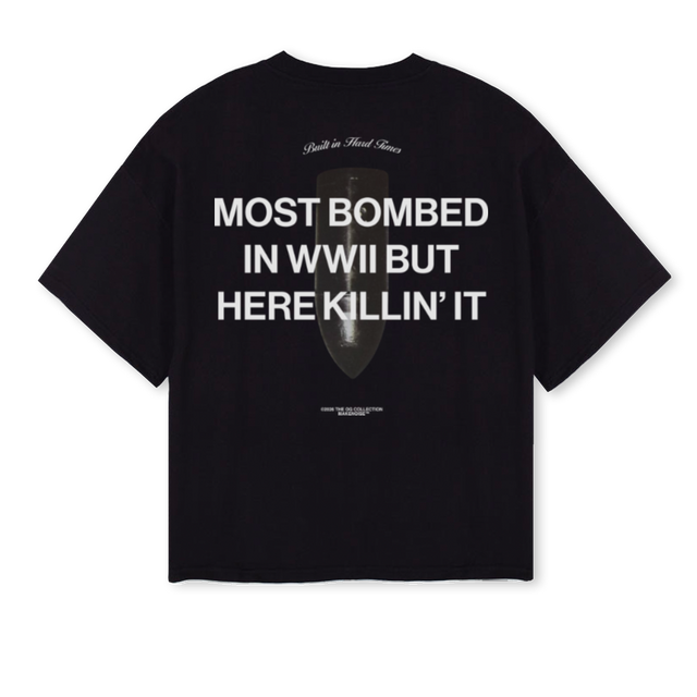 MOSTBOMBEDBLACK Black Oversized Boxy Tee.