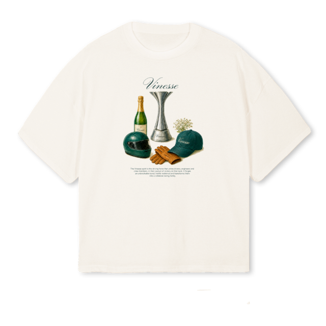 VINESSESPIRIT Vintage White Oversized Boxy Tee.