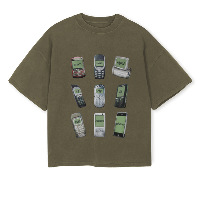 MOMWASRIGHTTEE Vintage Olive Oversized Boxy Tee.
