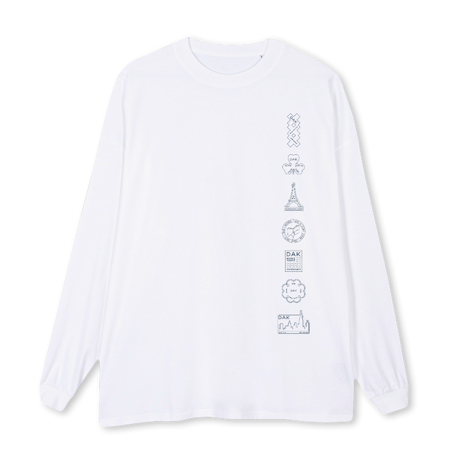 LSDAKTOUR White Oversized LS Tee.