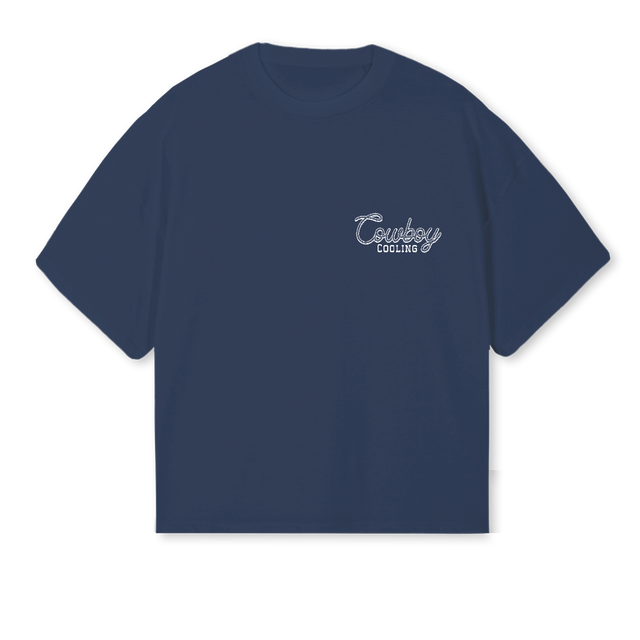 CCHVAC Navy Blue Oversized Boxy Tee.