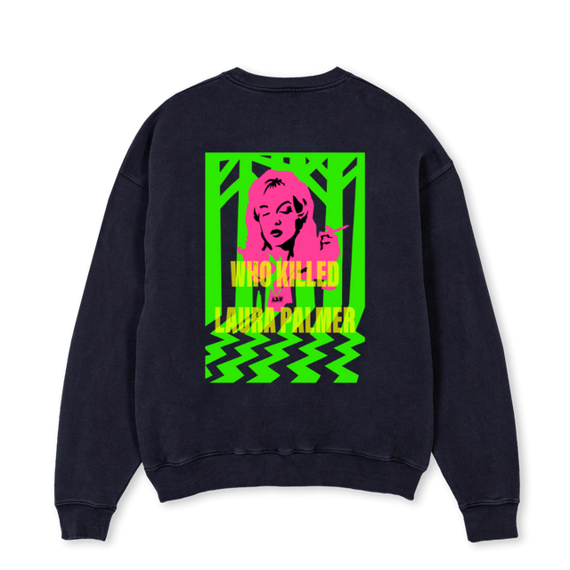ADWPALMERNEW_CREW Vintage Black Oversized Crewneck Sweater.