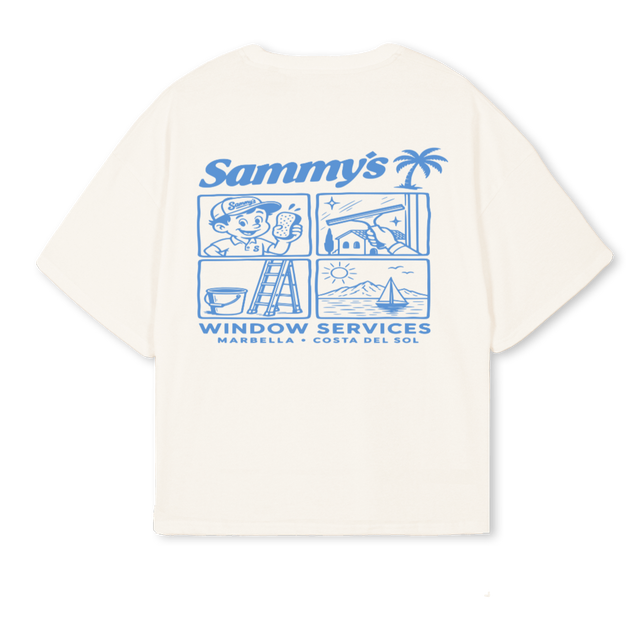 SAMMYS WINDOWS  Vintage White Oversized Boxy Tee.