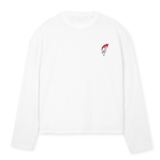BOATXSSHIRT White Oversized Boxy LS Tee.