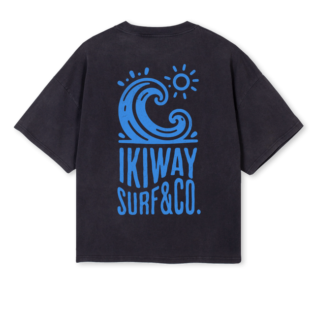 WAVE OBOXTEE VINTBL Vintage Black Oversized Boxy Tee.