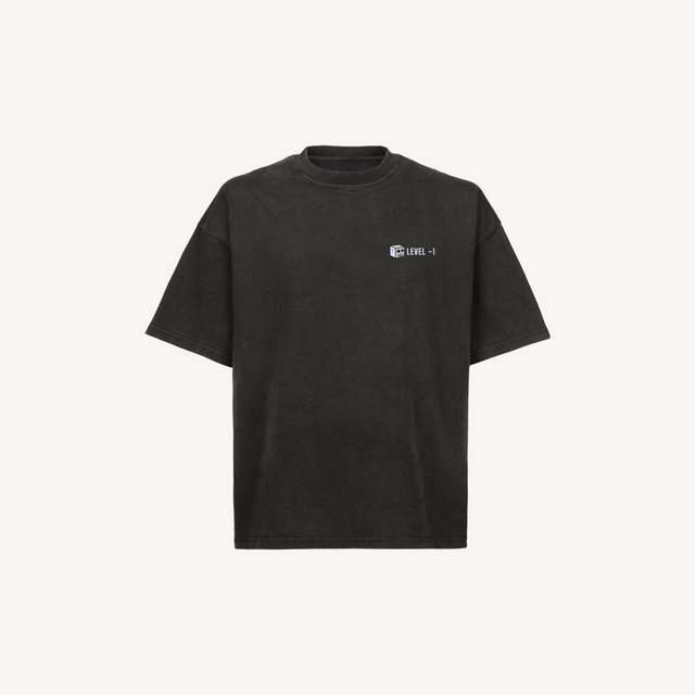 LABEL - LEVEL -1 Vintage Black Oversized Boxy Tee.