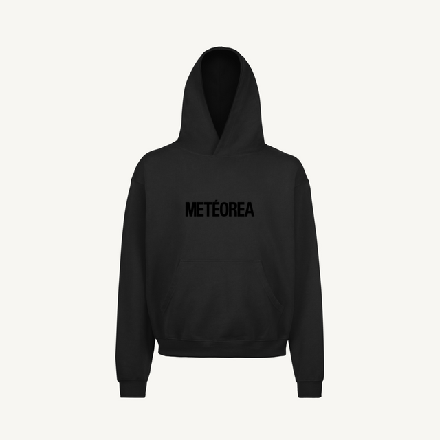 LogoEmbroideryHoodie Black Oversized Hoodie.