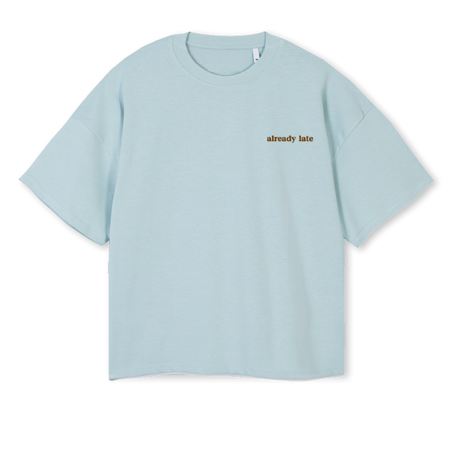 CELESTE MARRON Cold Blue Oversized Boxy Tee.