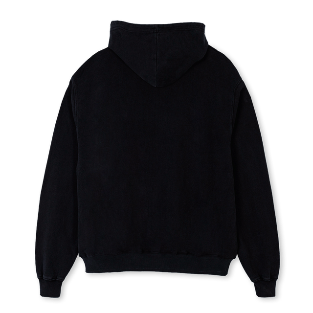 XXXSERVICE Black Oversized Zipped Hoodie.