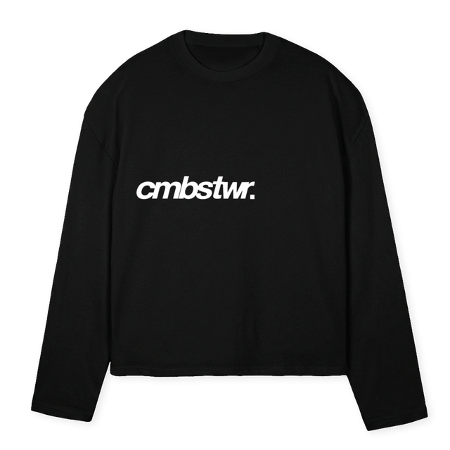 LONGSLEEV  Black Oversized Boxy LS Tee.