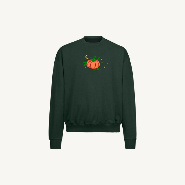 Pumpkin Wild Green Oversized Crewneck Sweater.