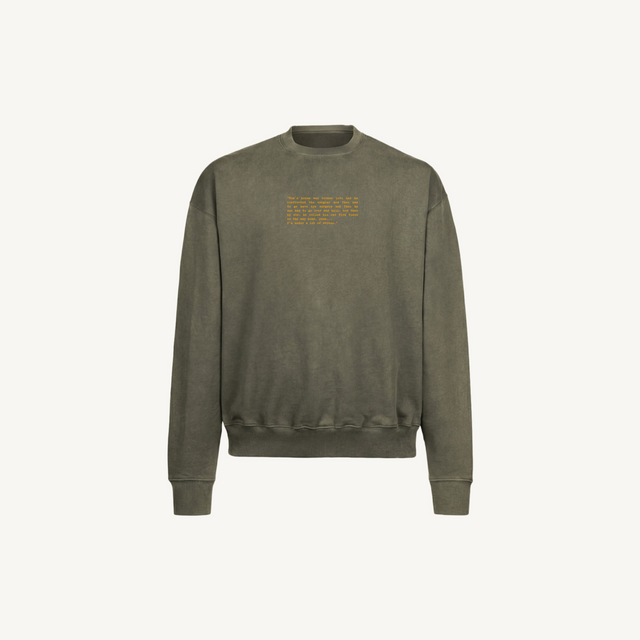 ERIKAJAYNE Vintage Olive Oversized Crewneck Sweater.