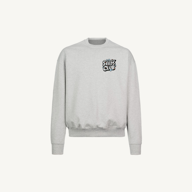 SC x COCO Light Grey Marl Oversized Crewneck Sweater.