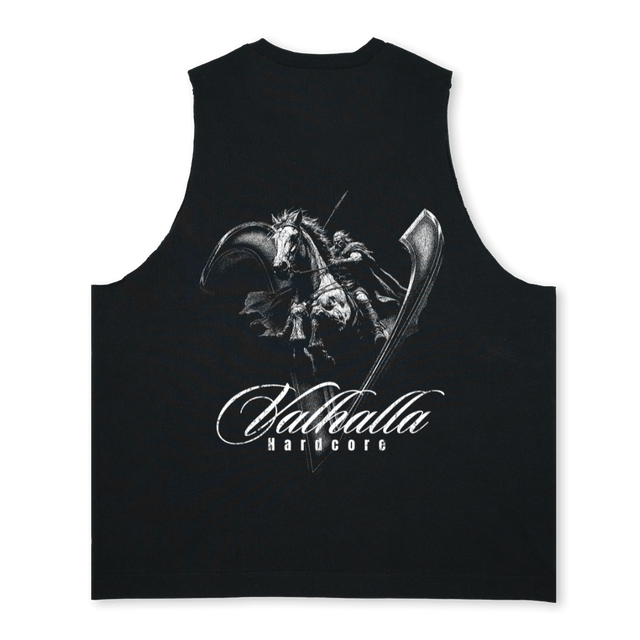 VALHALLATWO Deep Black Oversized Vest.