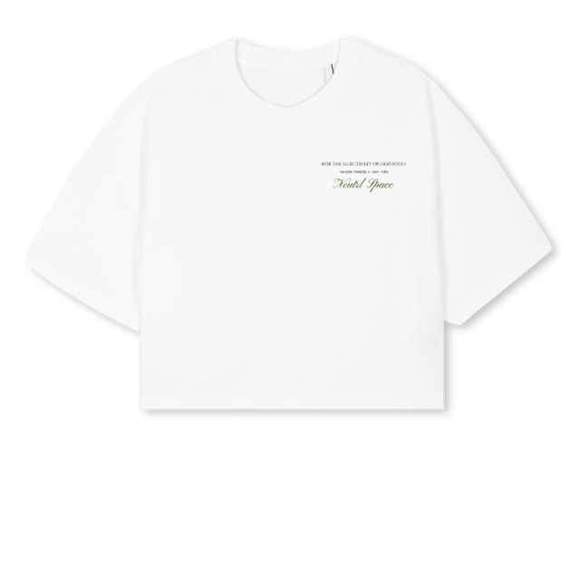 NSCROPPED White Cropped Oversized Tee.
