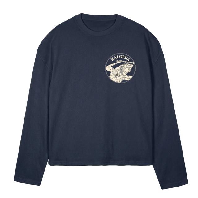 HERAKLESBLUE Navy Blue Oversized Boxy LS Tee.