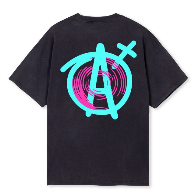 ADHDXAGNOSTICVBOTS Vintage Black Oversized Tee.
