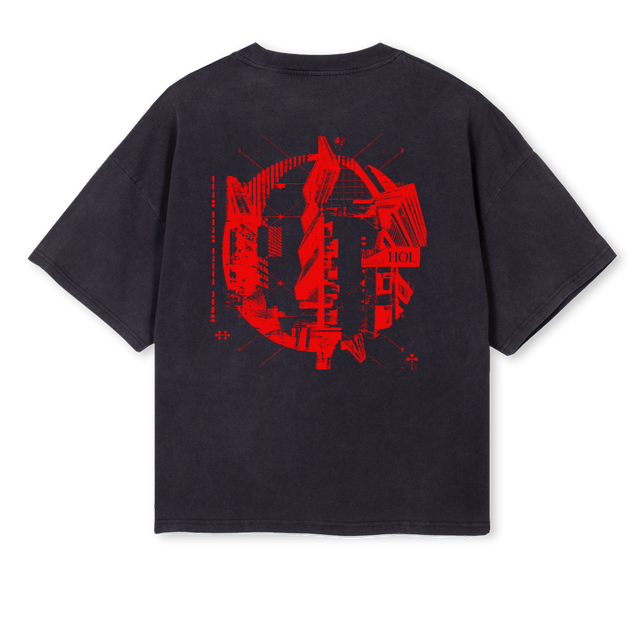HOLBRUTALTEE Vintage Black Oversized Boxy Tee.