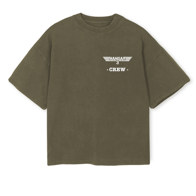 HANGARWHITETEE_VO Vintage Olive Oversized Boxy Tee.
