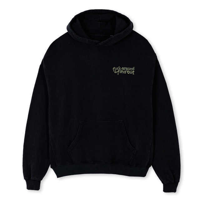TEXTING ME Black Oversized Hoodie.