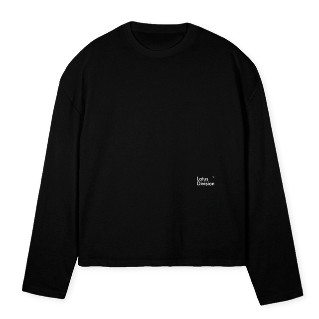 LOTUSORANCH Black Oversized Boxy LS Tee.