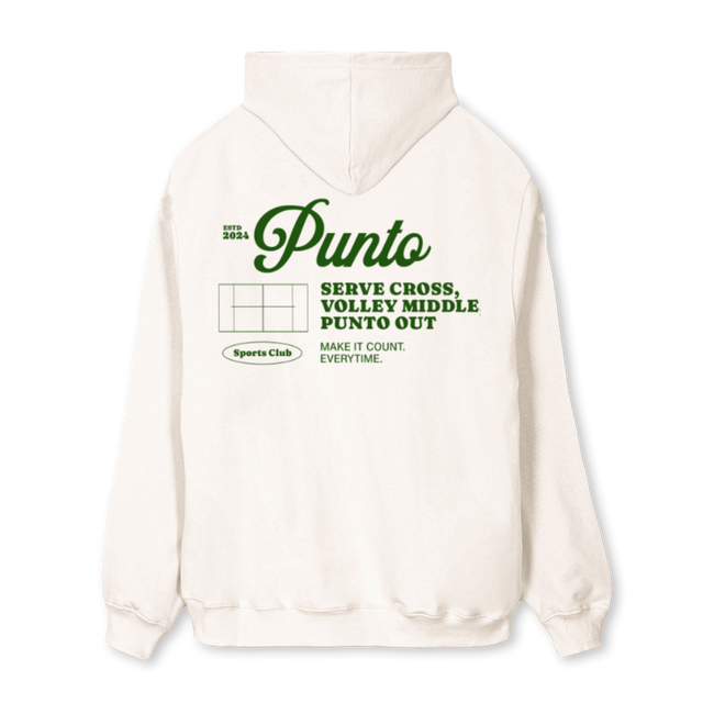 PUNTOO Vintage White Regular Zipped Hoodie.