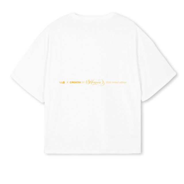 HERANCA White Oversized Boxy Tee.