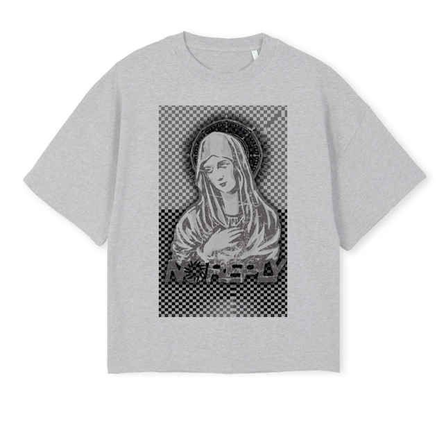 KKL Light Grey Marl Oversized Boxy Tee.