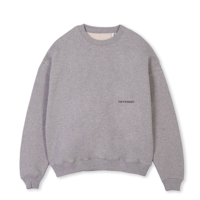 FDGD PRINT Grey Marl Oversized Crewneck Sweater.