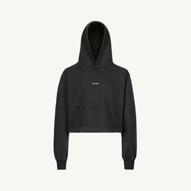cropped Lovable hoodie Vintage Black Cropped Hoodie.