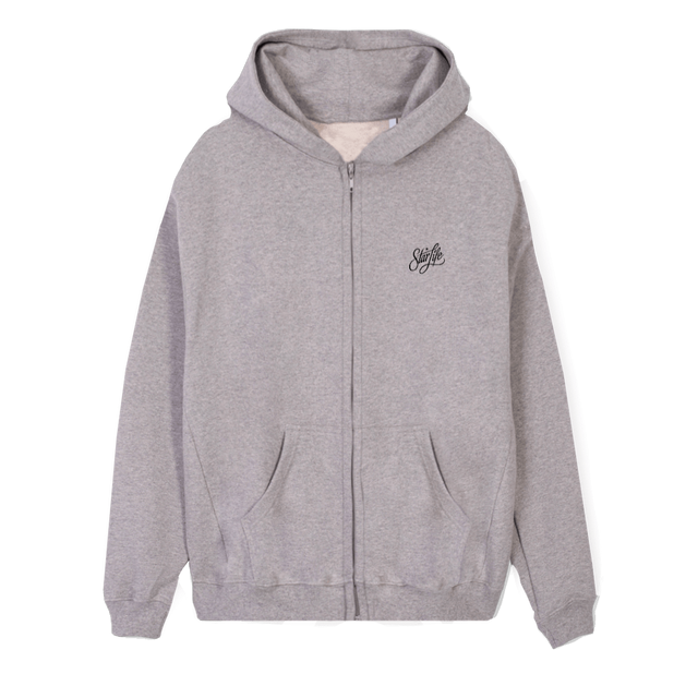 ZIPPEDHOODIEBKLOGO Grey Marl Regular Zipped Hoodie.