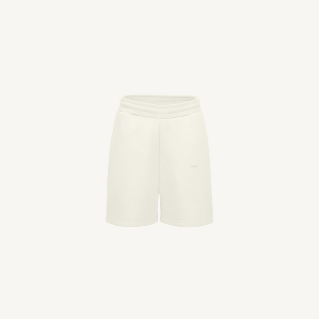 CITEDSHORT2 Vintage White Relaxed Sweatshorts.
