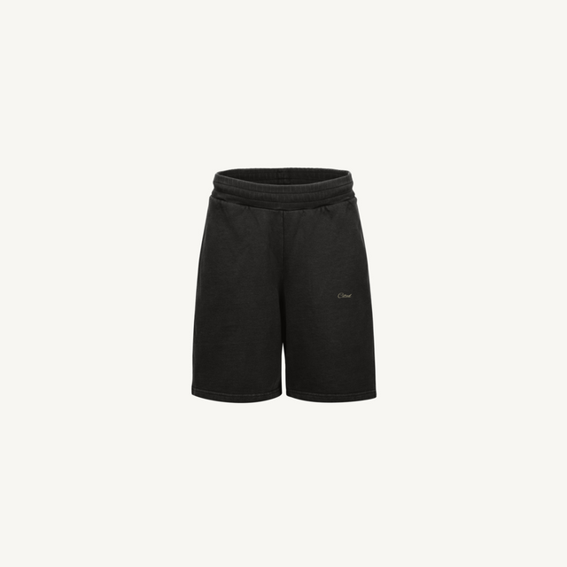 CITEDSHORT1 Vintage Black Relaxed Sweatshorts.
