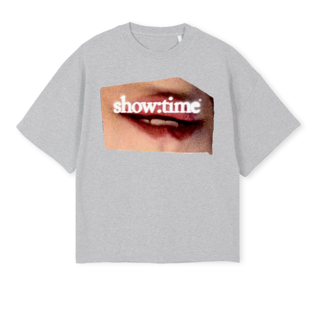 MOUTH Light Grey Marl Oversized Boxy Tee.