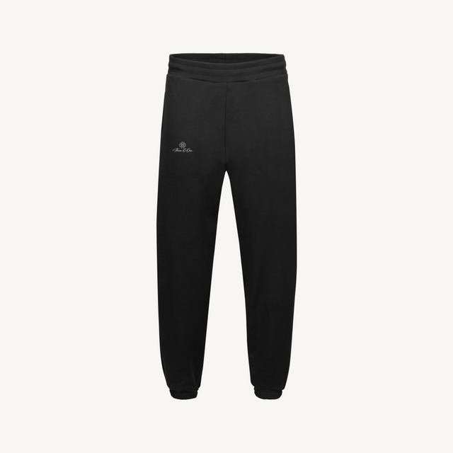 Qno1 Black Relaxed Sweatpants.