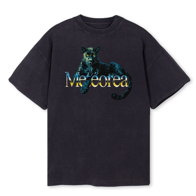 PANTHEROVERSIZED Vintage Black Oversized Tee.