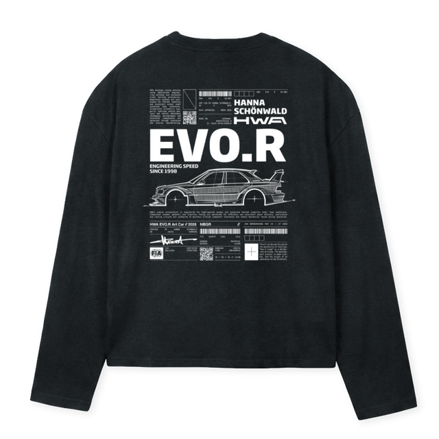 HWA HANSI Vintage Black Oversized Boxy LS Tee.