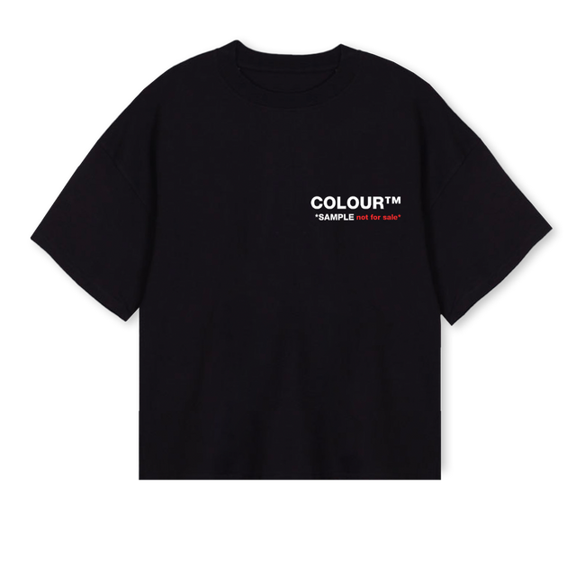 COLOUR  Black Oversized Boxy Tee.