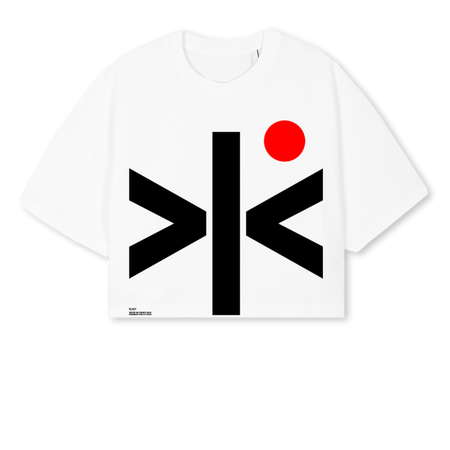 OMAKACROP White Cropped Oversized Tee.