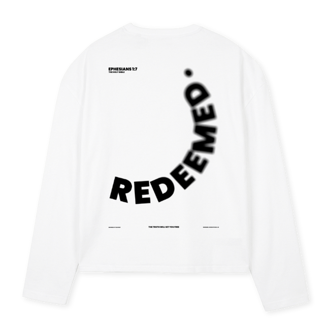 BLURRED EPHESIANS White Oversized Boxy LS Tee.