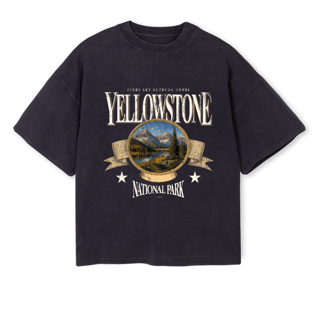 YELLOWSTONEVIN Vintage Black Oversized Boxy Tee.