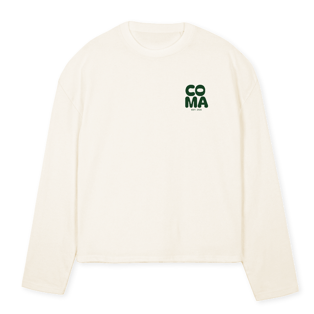 COMA LSBOXY OW Vintage White Oversized Boxy LS Tee.
