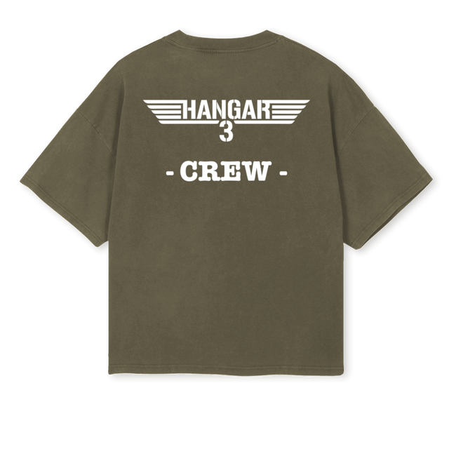 HANGARWHITETEE_VO Vintage Olive Oversized Boxy Tee.