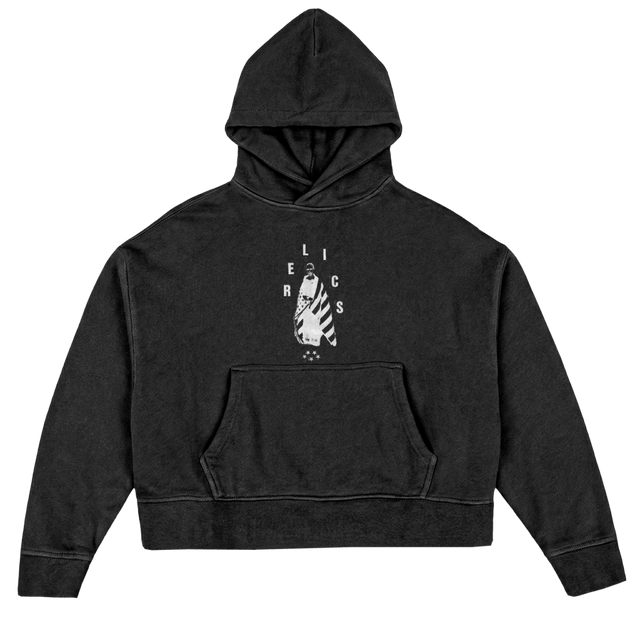 FLAGIRL Vintage Black Oversized Boxy Hoodie.