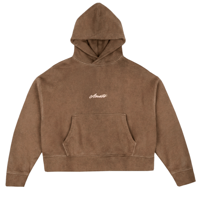 ONEOFONE ALAN Vintage Tan Oversized Boxy Hoodie.