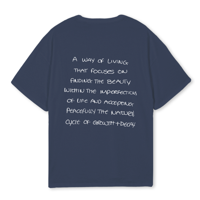 WABISABI  Navy Blue Oversized Tee.