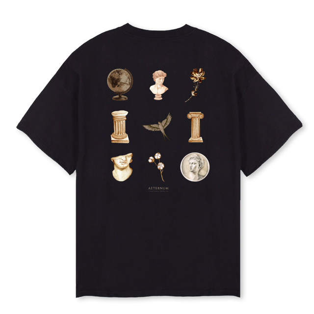 ARCHIVE AETERNUM D Black Oversized Tee.