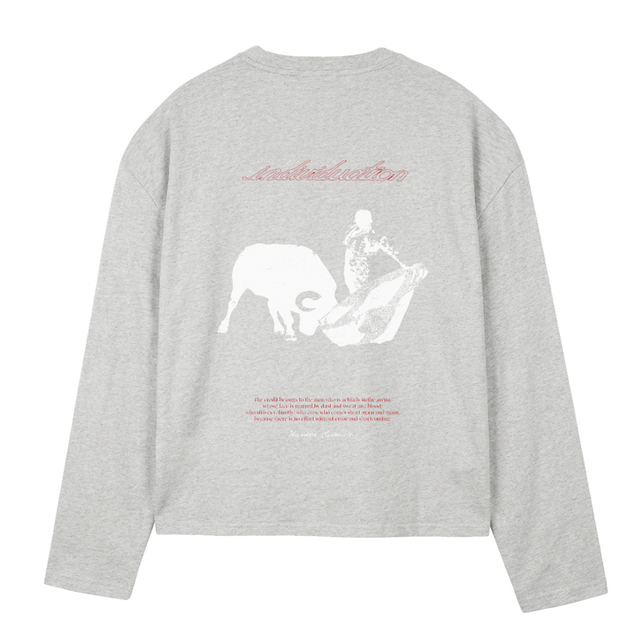 MANINTHEARENAQUOTELS Light Grey Marl Oversized Boxy LS Tee.