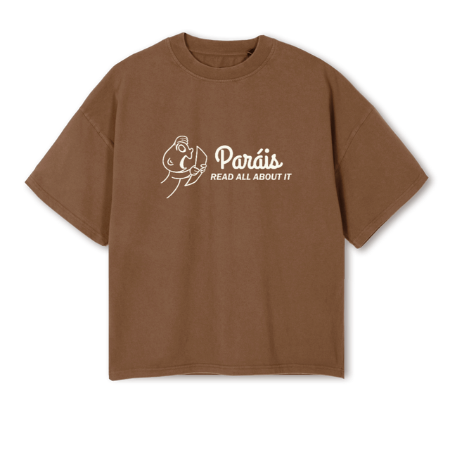 BOY CROPZ Vintage Tan Oversized Boxy Tee.